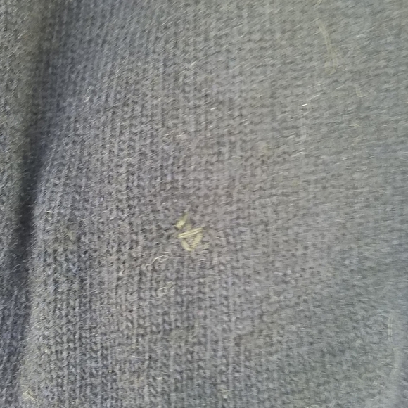 Vintage 60s Virgin Wool Knit Cardigan Navy Dark Grunge Academia Cottagecore - Picture 6 of 8